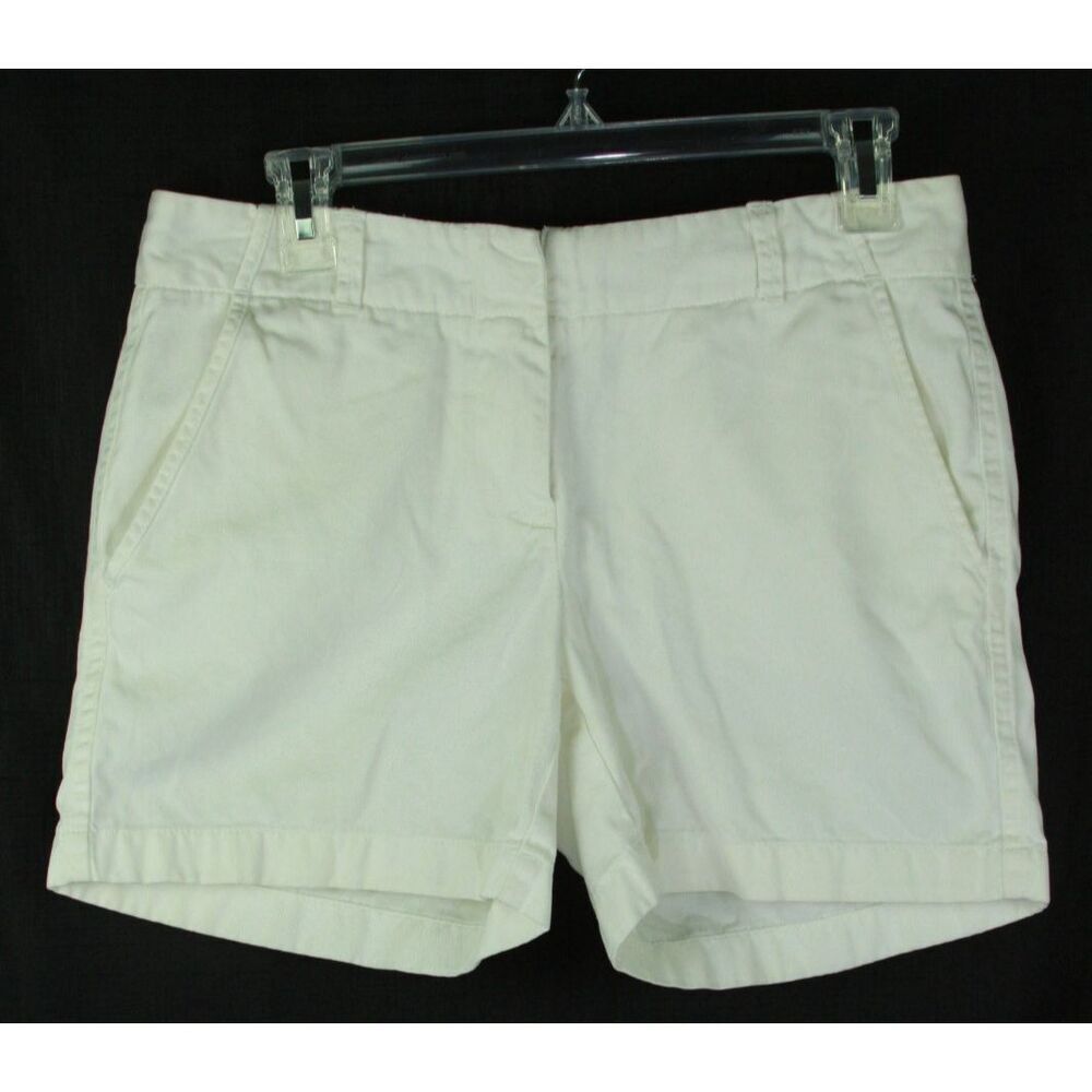 J. Crew Women's Shorts Size 4 Classic Twill White 100% Cotton 5" Inseam